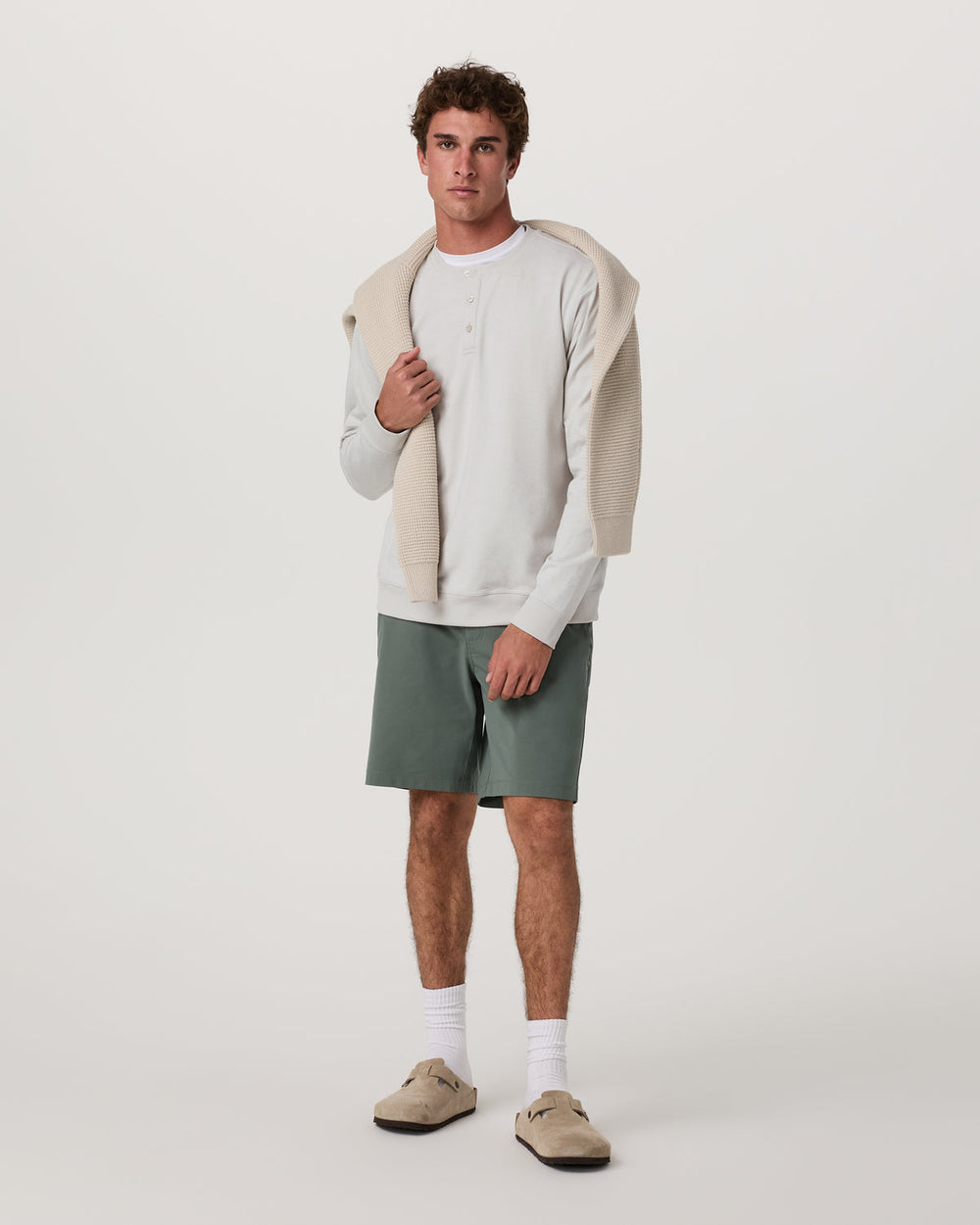 Men's Long Sleeve Coronado Henley - Relaxed Salt Heather | Vuori Sale