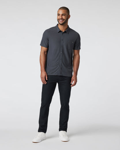 Short Sleeve Ace Button Down Men's Charcoal Shirt | Vuori Online