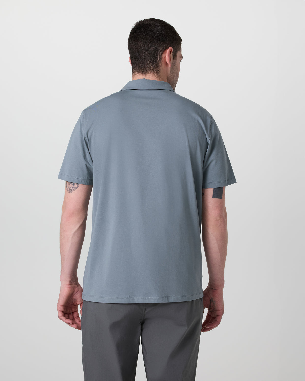Short Sleeve Feather Polo Dusty Blue | Vuori US