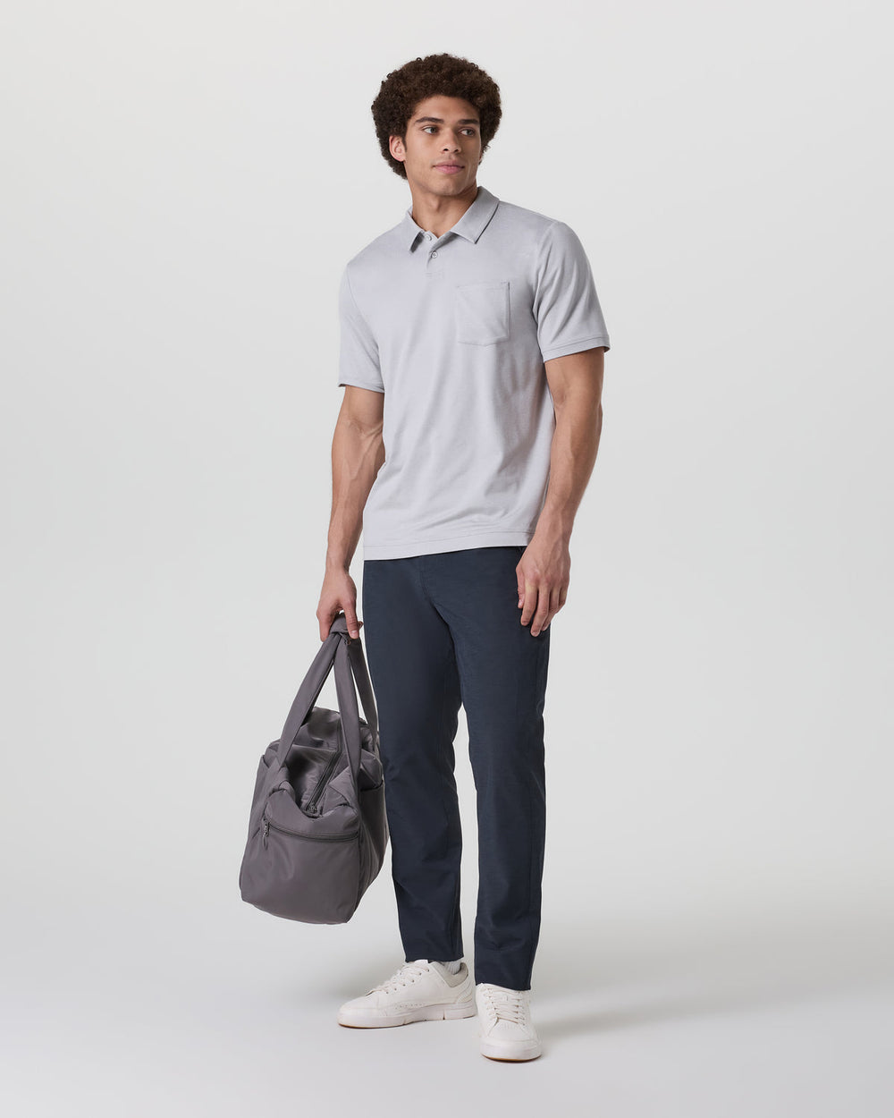 Short Sleeve Ponto Performance Polo Frost Grey Heather | Vuori