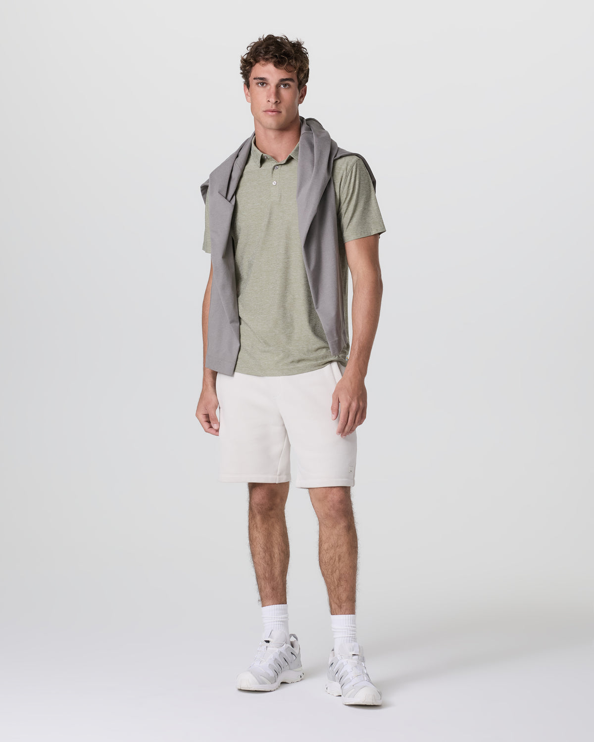 Strato Tech Polo Men's Agave Green Heather Polo | Vuori Discount
