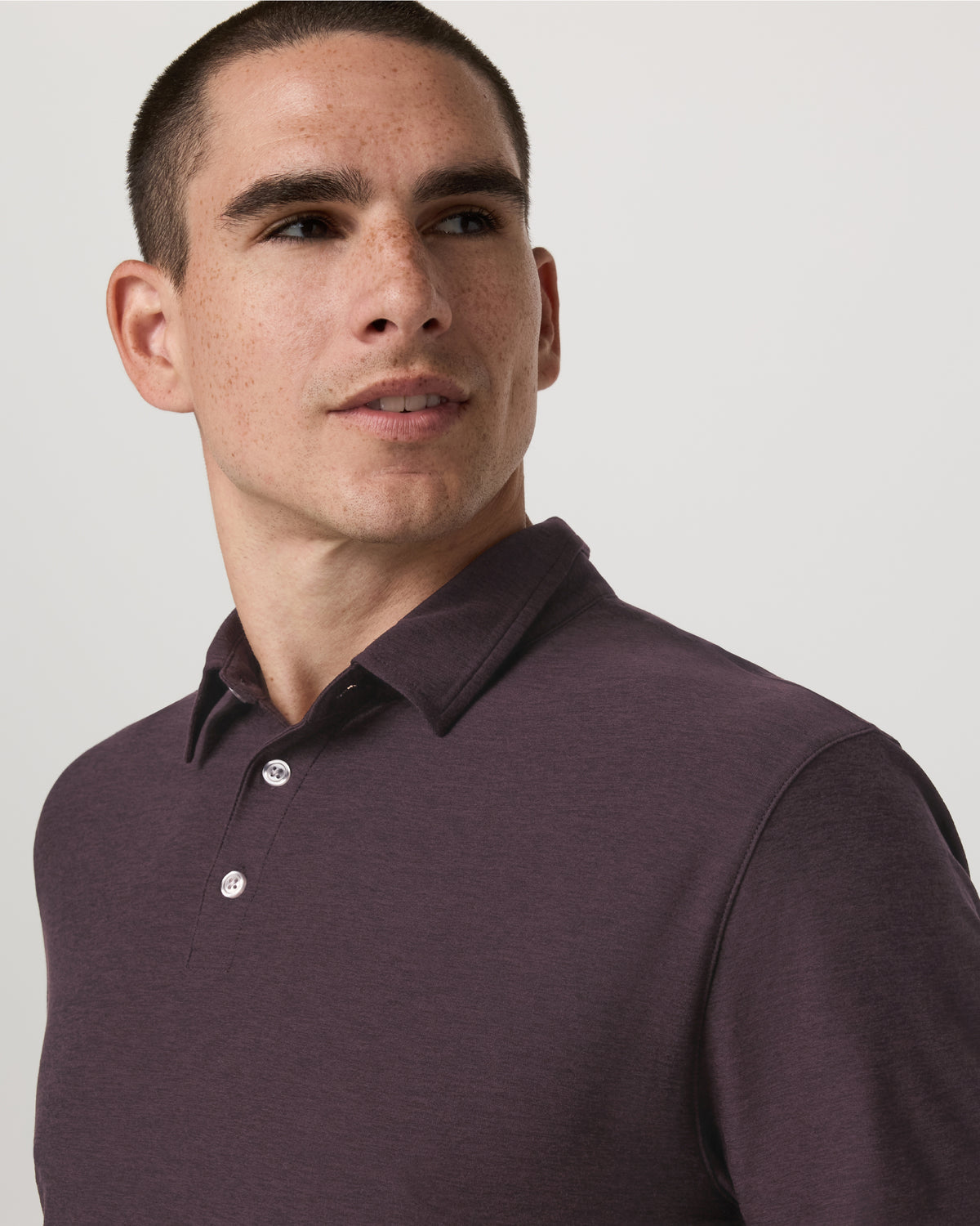 Strato Tech Polo Men's Raisin Heather Performance Shirt | Vuori US