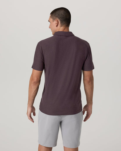 Strato Tech Polo Men's Raisin Heather Performance Shirt | Vuori US