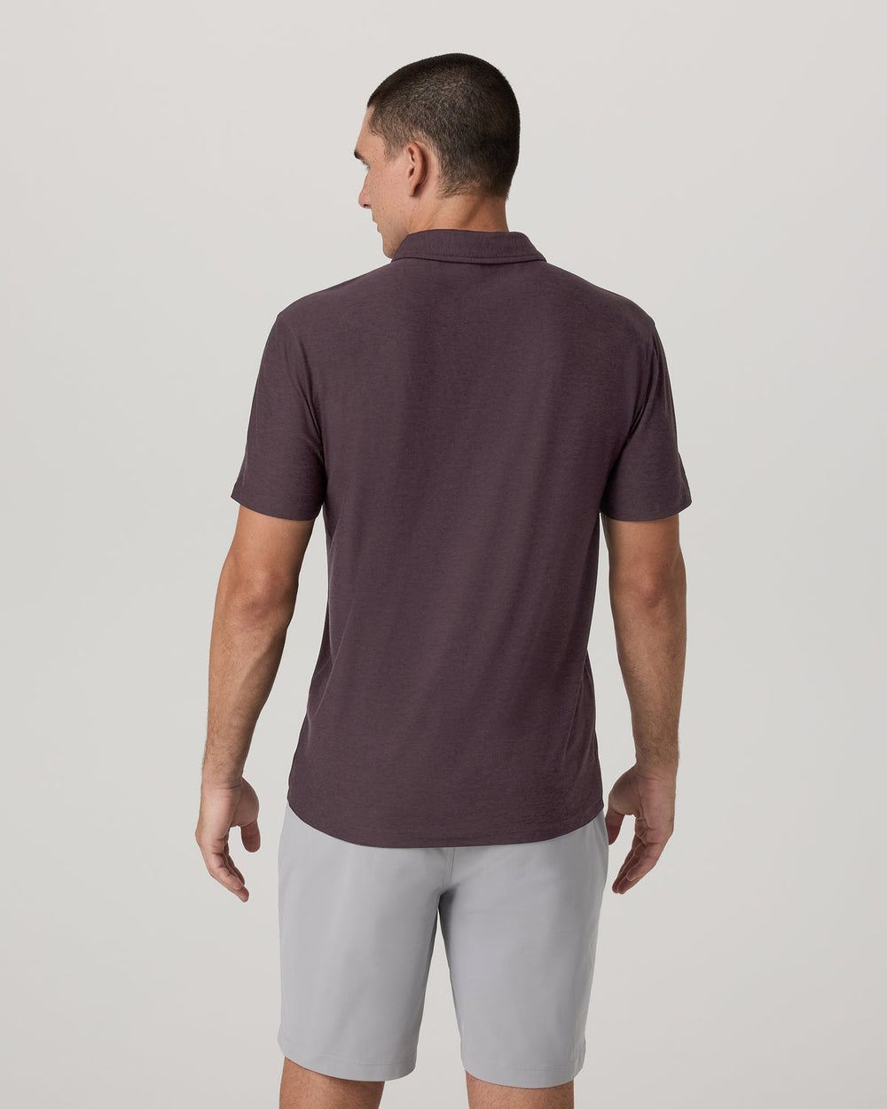 Strato Tech Polo Men's Raisin Heather Performance Shirt | Vuori US
