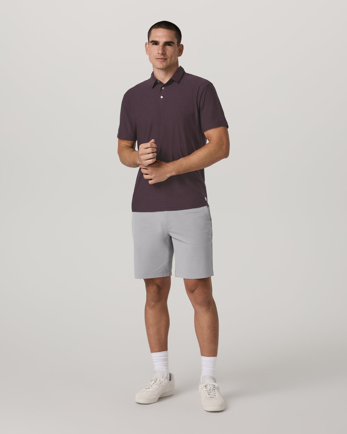 Strato Tech Polo Men's Raisin Heather Performance Shirt | Vuori US