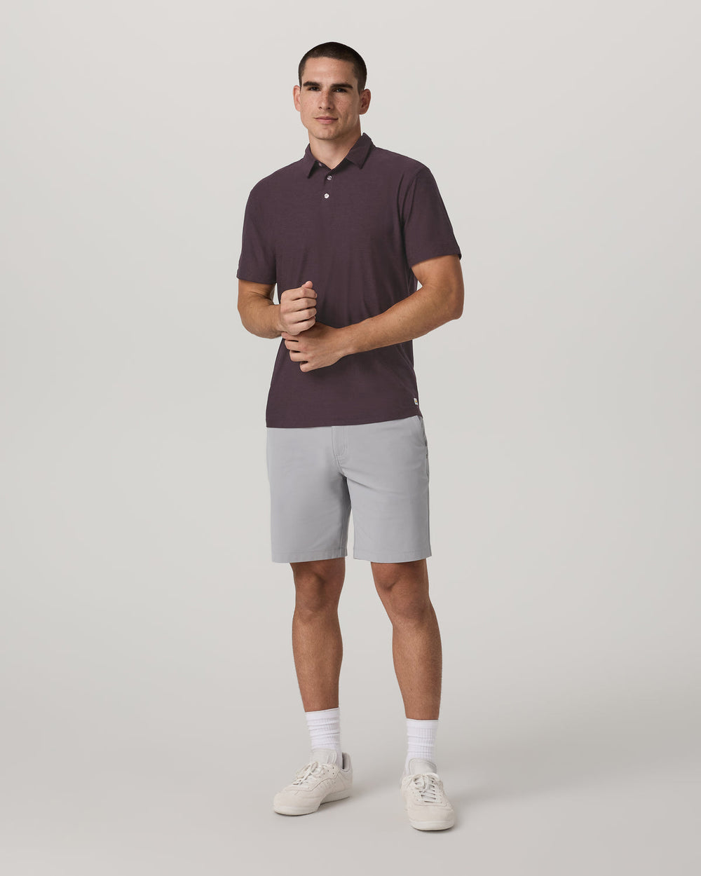 Strato Tech Polo Men's Raisin Heather Performance Shirt | Vuori US