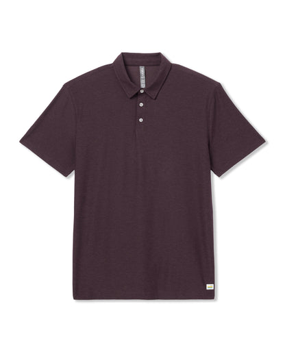 Strato Tech Polo Men's Raisin Heather Performance Shirt | Vuori US
