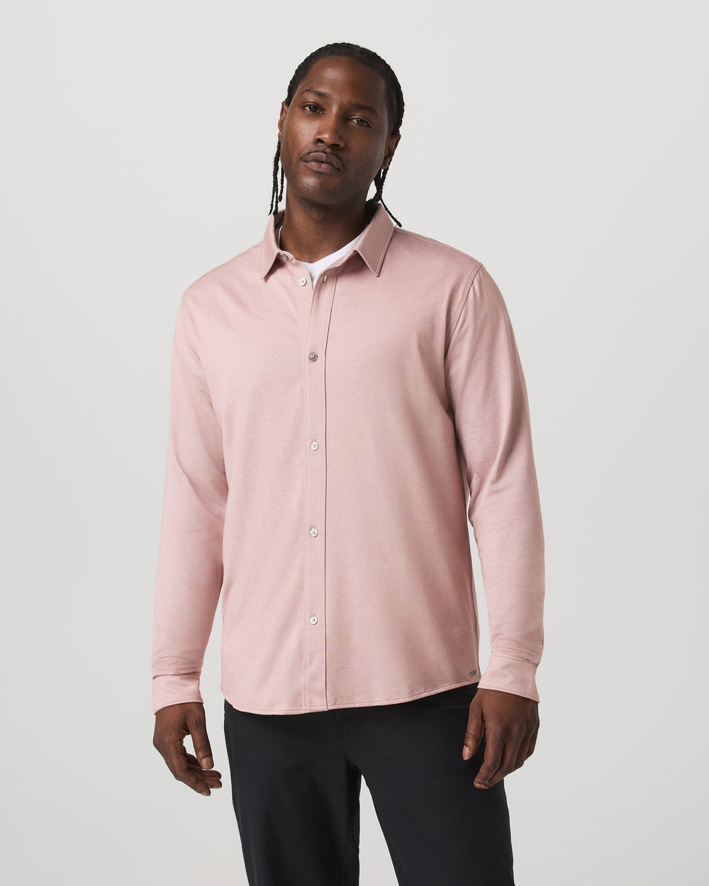 Long Sleeve Knit Oxford Button Down - Classic Fit Mauve | Vuori