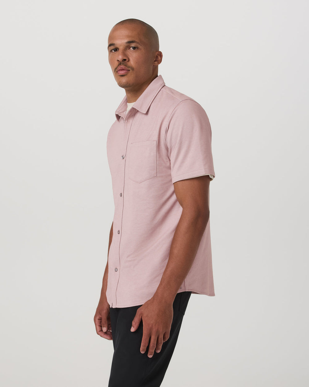 Short Sleeve Knit Oxford Button Down - Classic Fit Mauve | Vuori Discount