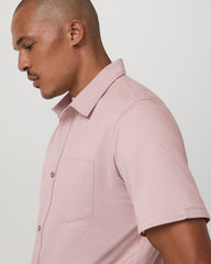 Short Sleeve Knit Oxford Button Down - Classic Fit Mauve | Vuori Discount