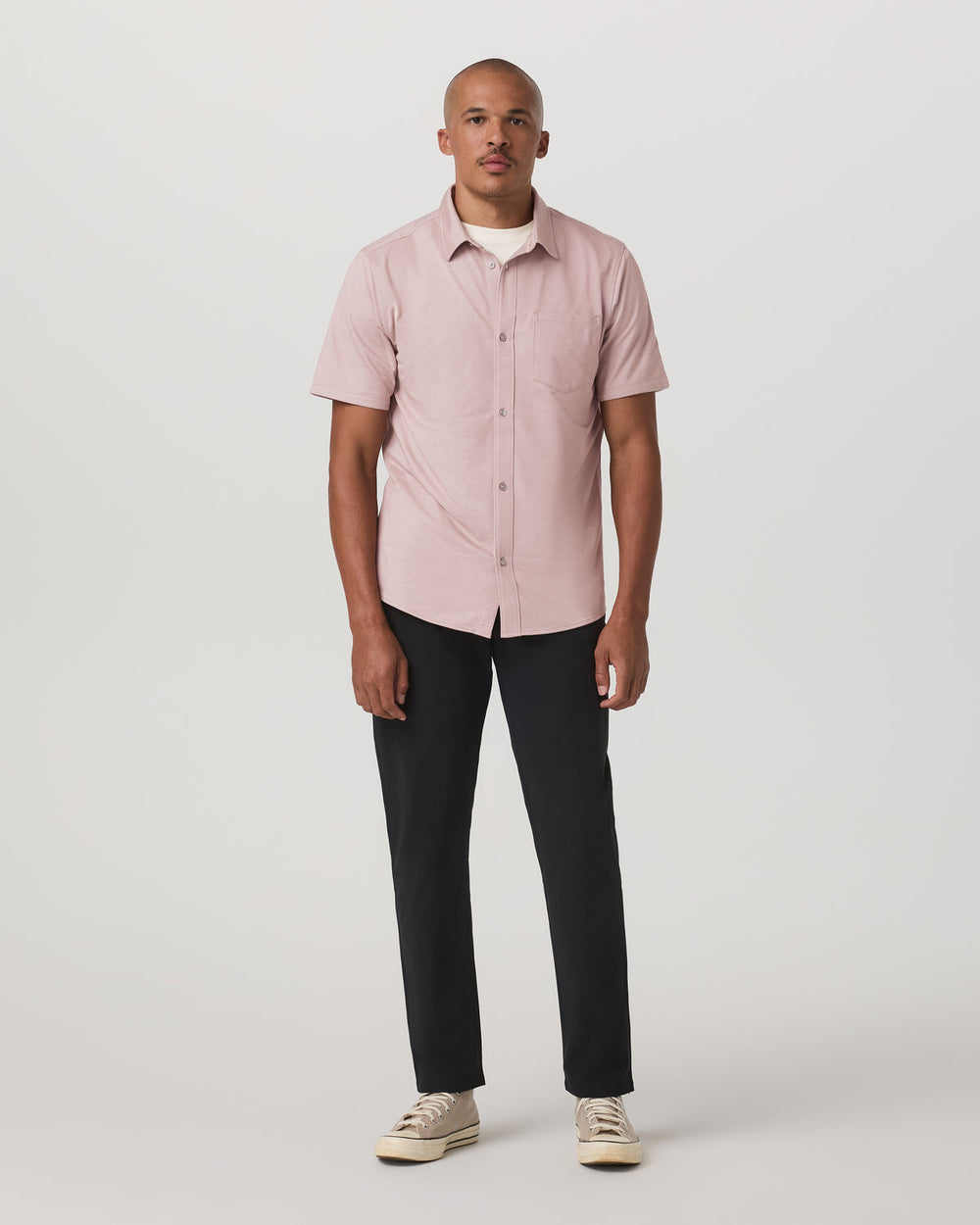 Short Sleeve Knit Oxford Button Down - Classic Fit Mauve | Vuori Discount