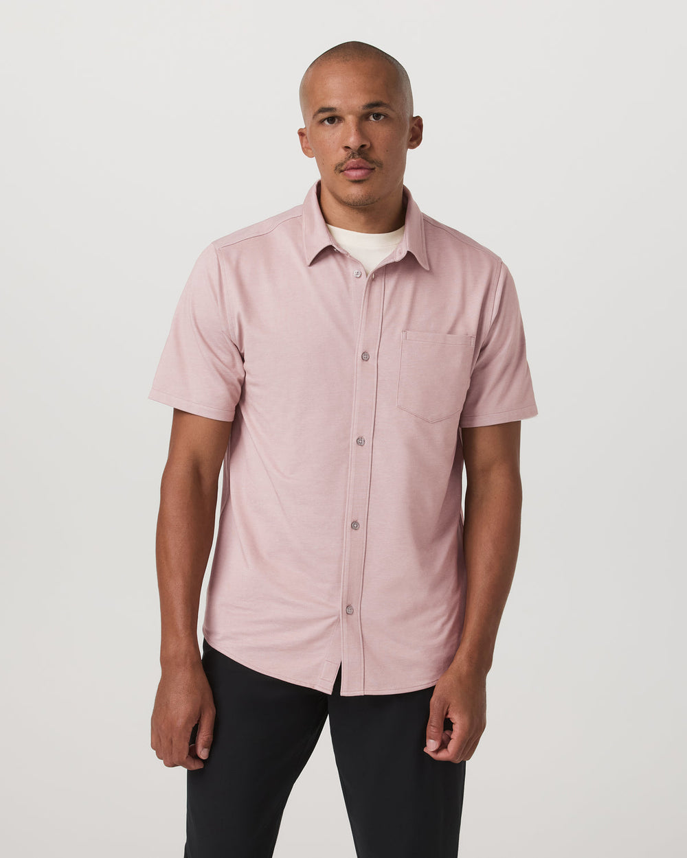 Short Sleeve Knit Oxford Button Down - Classic Fit Mauve | Vuori Discount