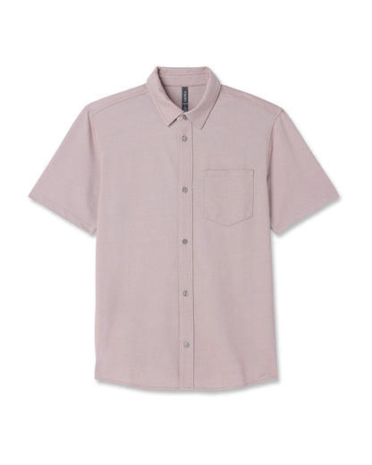 Short Sleeve Knit Oxford Button Down - Classic Fit Mauve | Vuori Discount
