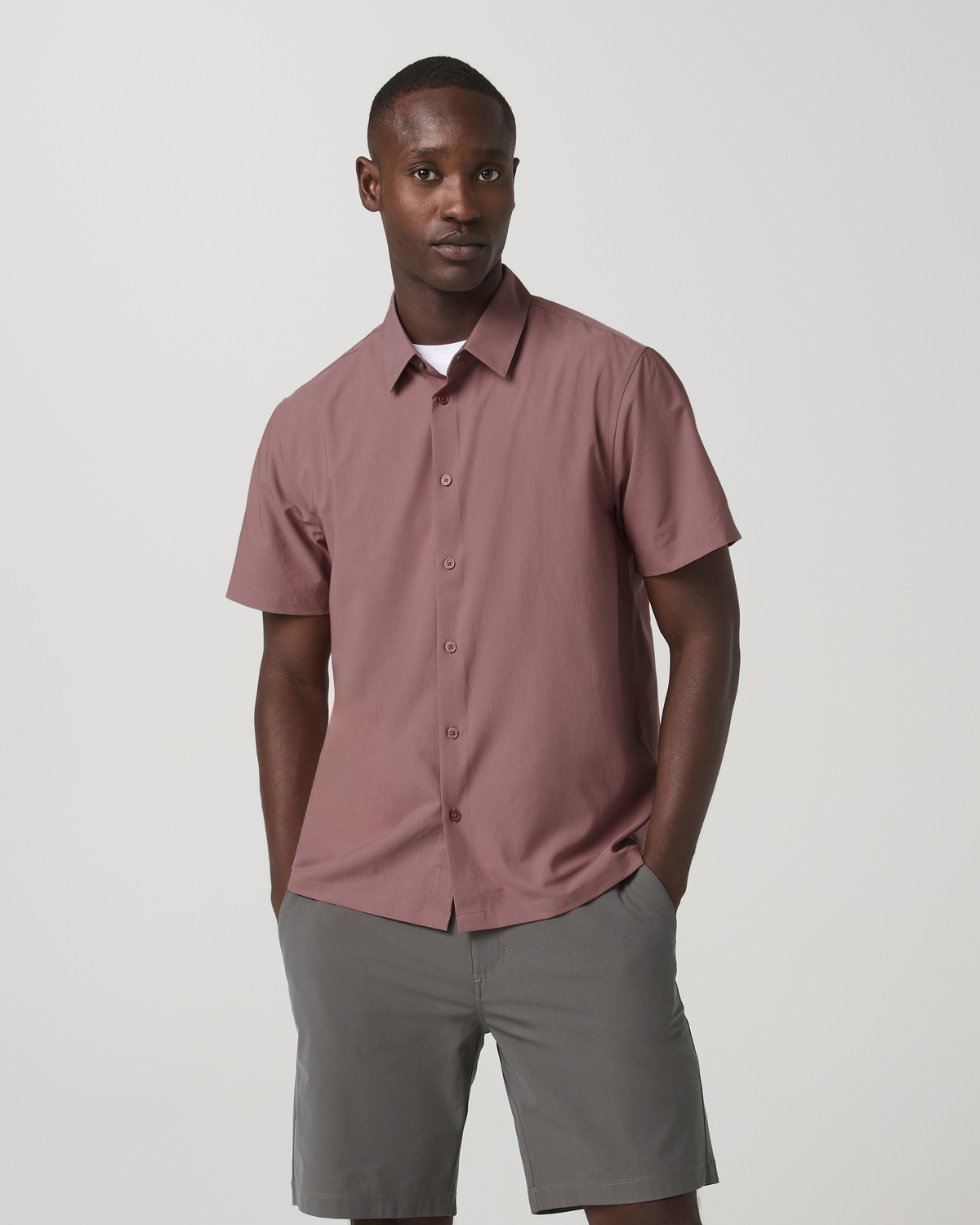 Short Sleeve Manhattan Button Down Men's Adobe Shirt | Vuori Sale