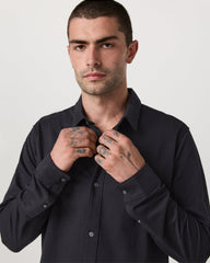 Long Sleeve Knit Oxford Button Down Men's Black Shirt | Vuori On sale