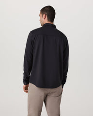 Long Sleeve Knit Oxford Button Down Men's Black Shirt | Vuori On sale