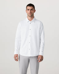 Long Sleeve Knit Oxford Button Down Men's White Shirt | Vuori For sale