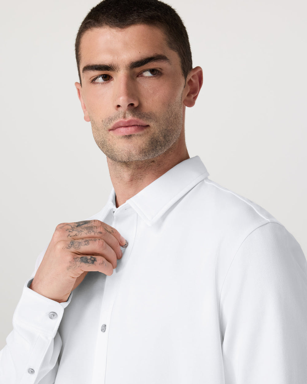 Long Sleeve Knit Oxford Button Down Men's White Shirt | Vuori For sale