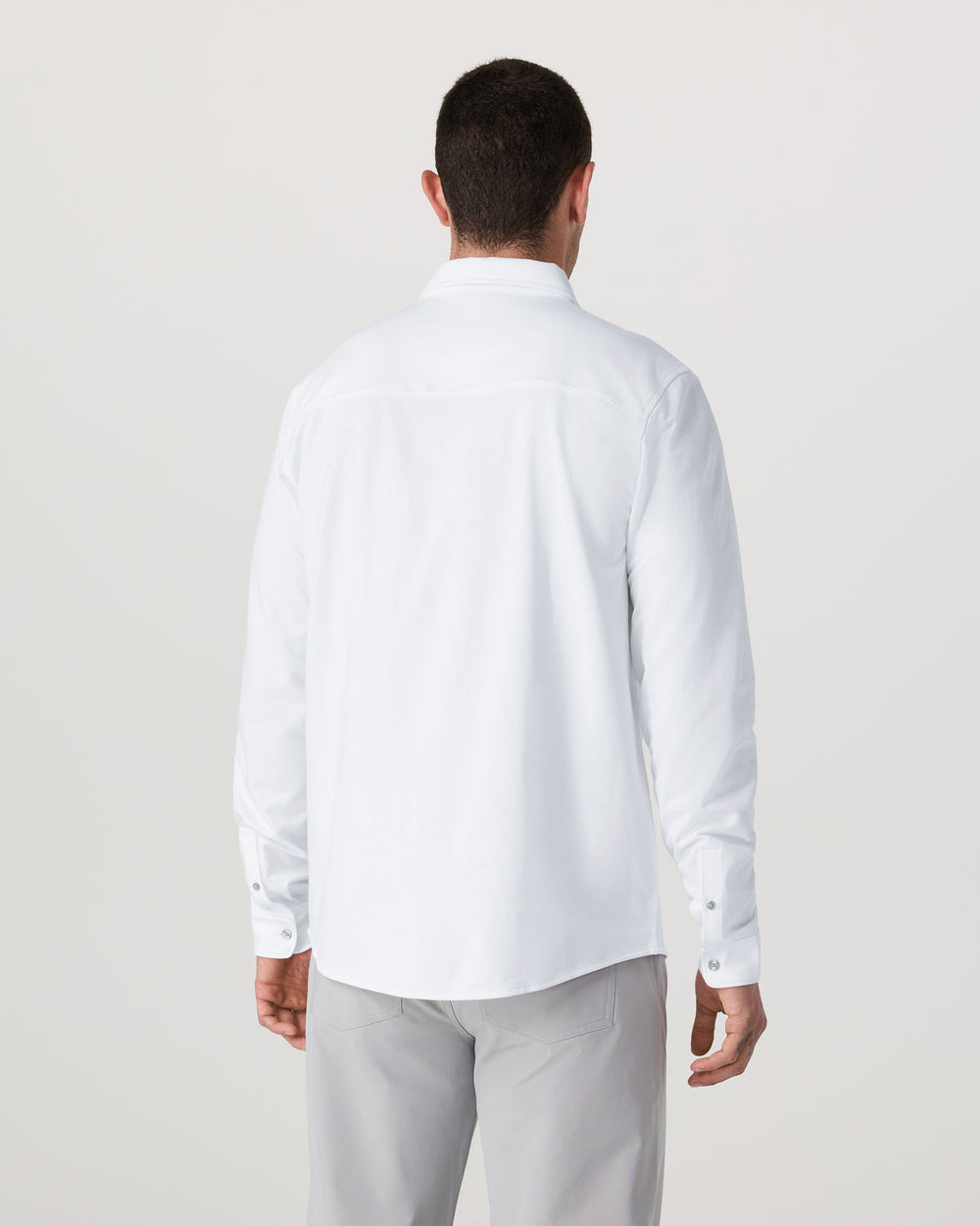 Long Sleeve Knit Oxford Button Down Men's White Shirt | Vuori For sale