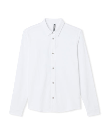 Long Sleeve Knit Oxford Button Down Men's White Shirt | Vuori For sale