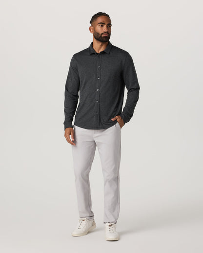 Men's Long Sleeve Ponto Button Down Charcoal Heather | Vuori US