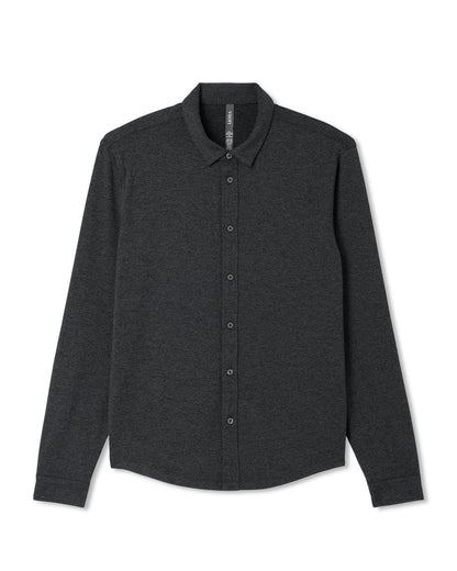 Men's Long Sleeve Ponto Button Down Charcoal Heather | Vuori US