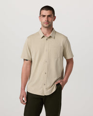 Short Sleeve Knit Oxford Button Down - Classic Fit Trench | Vuori Clothing
