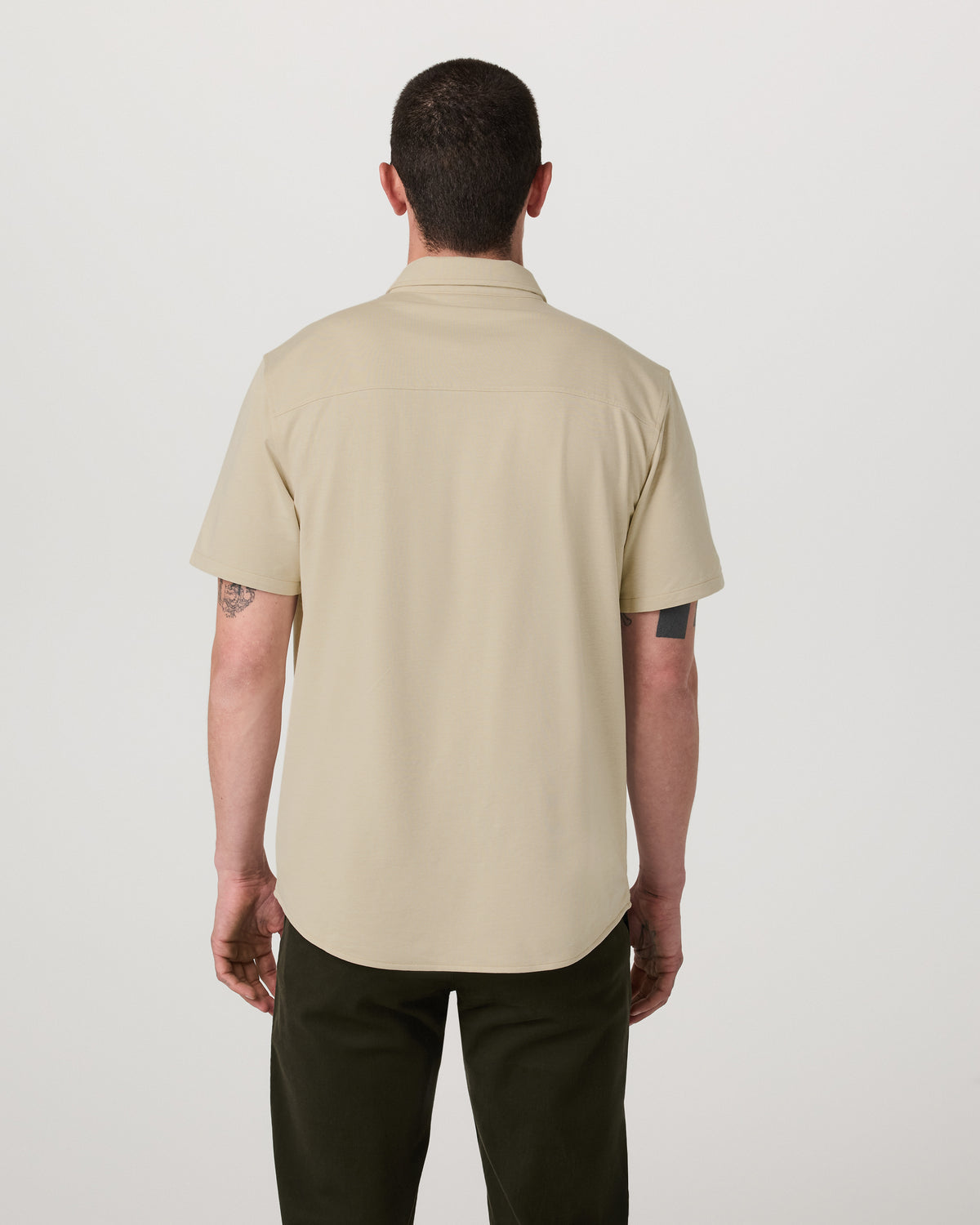 Short Sleeve Knit Oxford Button Down - Classic Fit Trench | Vuori Clothing