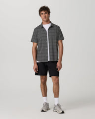Men's Short Sleeve Plaid Button Down Shirt Dark Pewter | Vuori