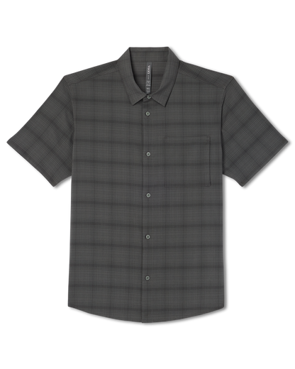 Men's Short Sleeve Plaid Button Down Shirt Dark Pewter | Vuori