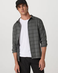 Men's Long Sleeve Plaid Button Down Shirt Dark Pewter | Vuori Discount