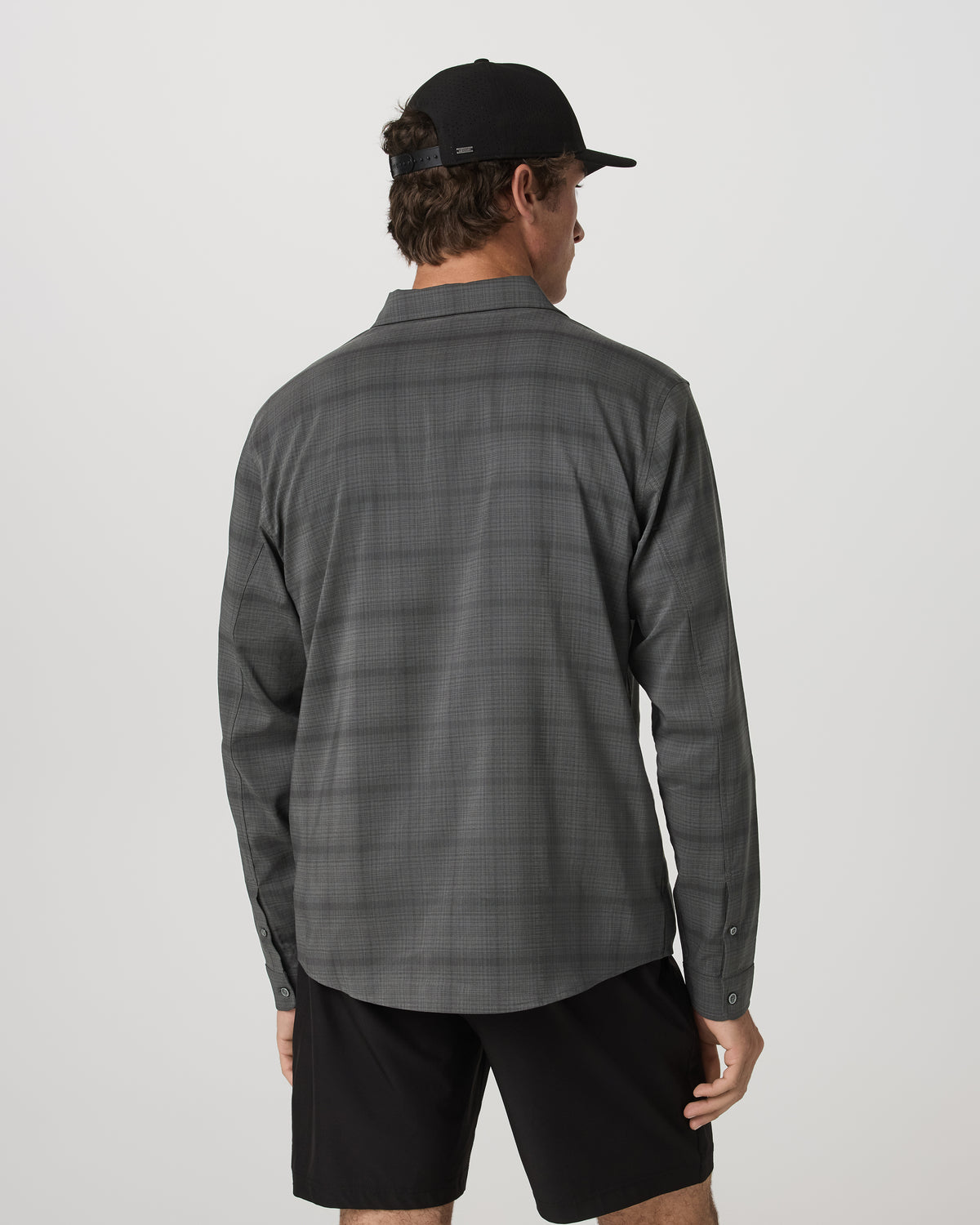 Men's Long Sleeve Plaid Button Down Shirt Dark Pewter | Vuori Discount