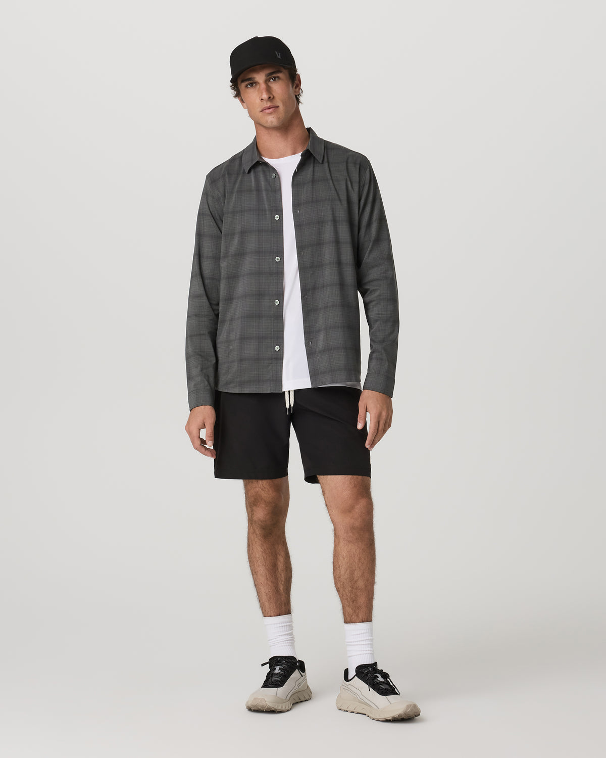 Men's Long Sleeve Plaid Button Down Shirt Dark Pewter | Vuori Discount
