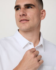 Short Sleeve Knit Oxford Button Down - Classic Fit White | Vuori On sale