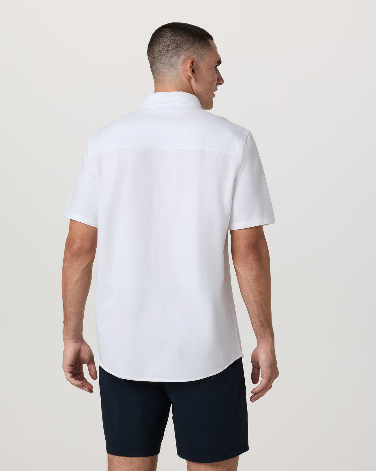 Short Sleeve Knit Oxford Button Down - Classic Fit White | Vuori On sale