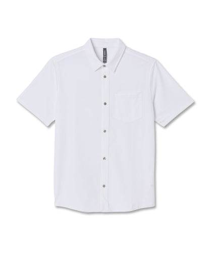 Short Sleeve Knit Oxford Button Down - Classic Fit White | Vuori On sale