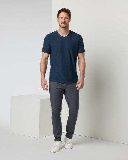 Strato Tech V-Neck Men's Navy Workout Shirt | Vuori Online