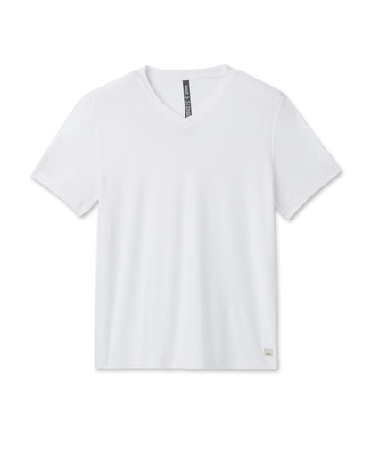 Strato Tech V-Neck Men's White Workout Shirt | Vuori Outlet