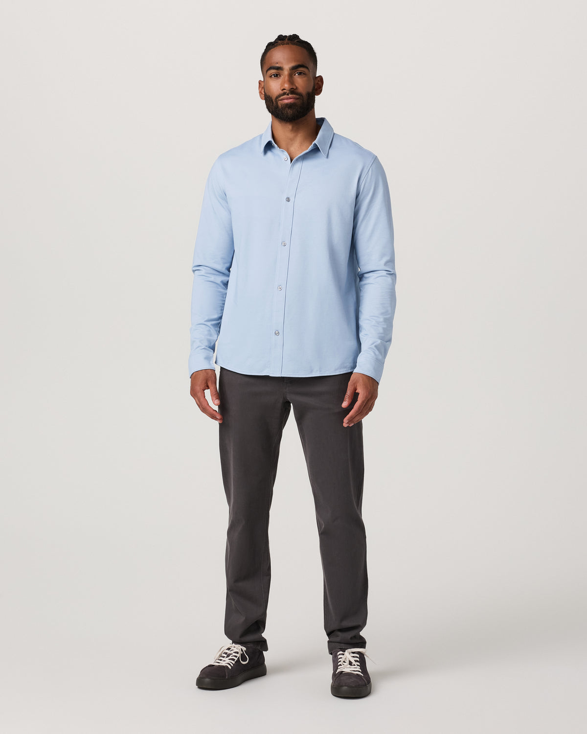 Men's Long Sleeve Knit Oxford Button Down Blue Dusk | Vuori Sale