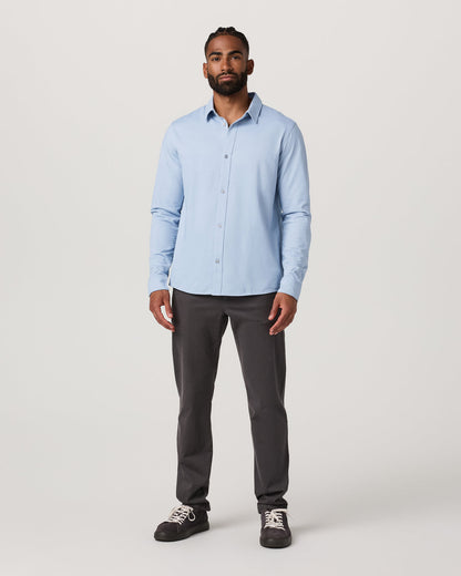 Men's Long Sleeve Knit Oxford Button Down Blue Dusk | Vuori Sale