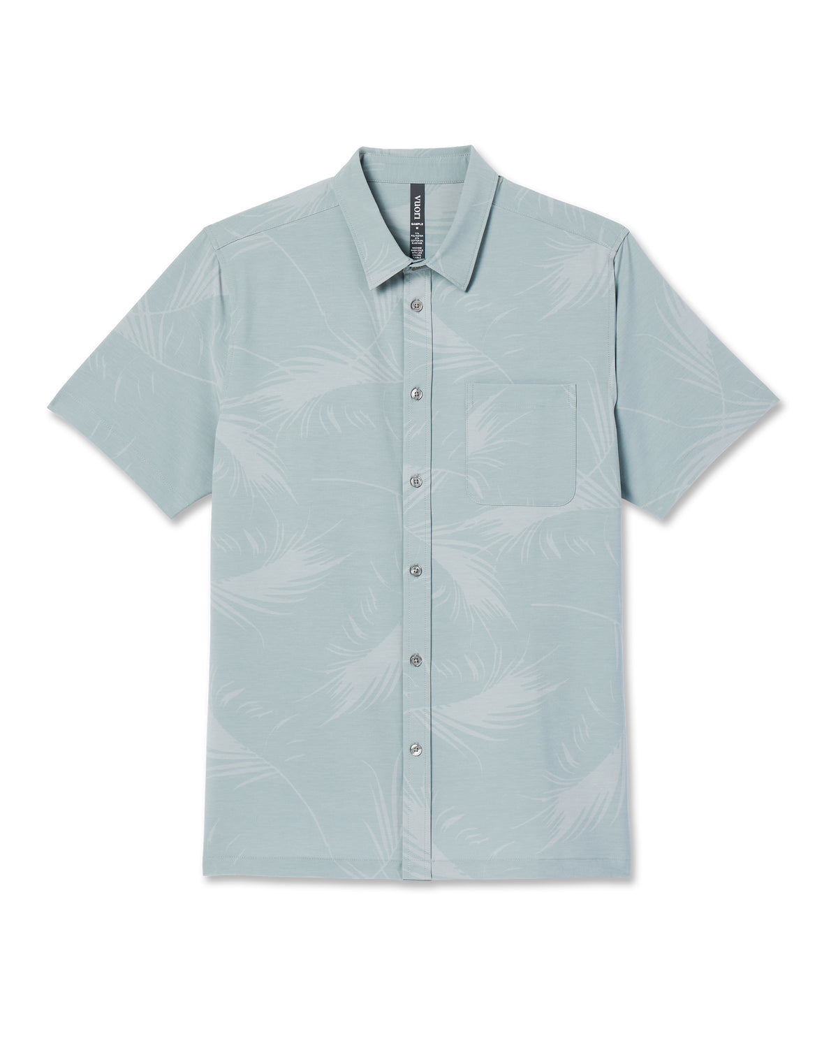 Short-Sleeve Bridge Button Down Chalk Blue Falling Fronds | Vuori For sale