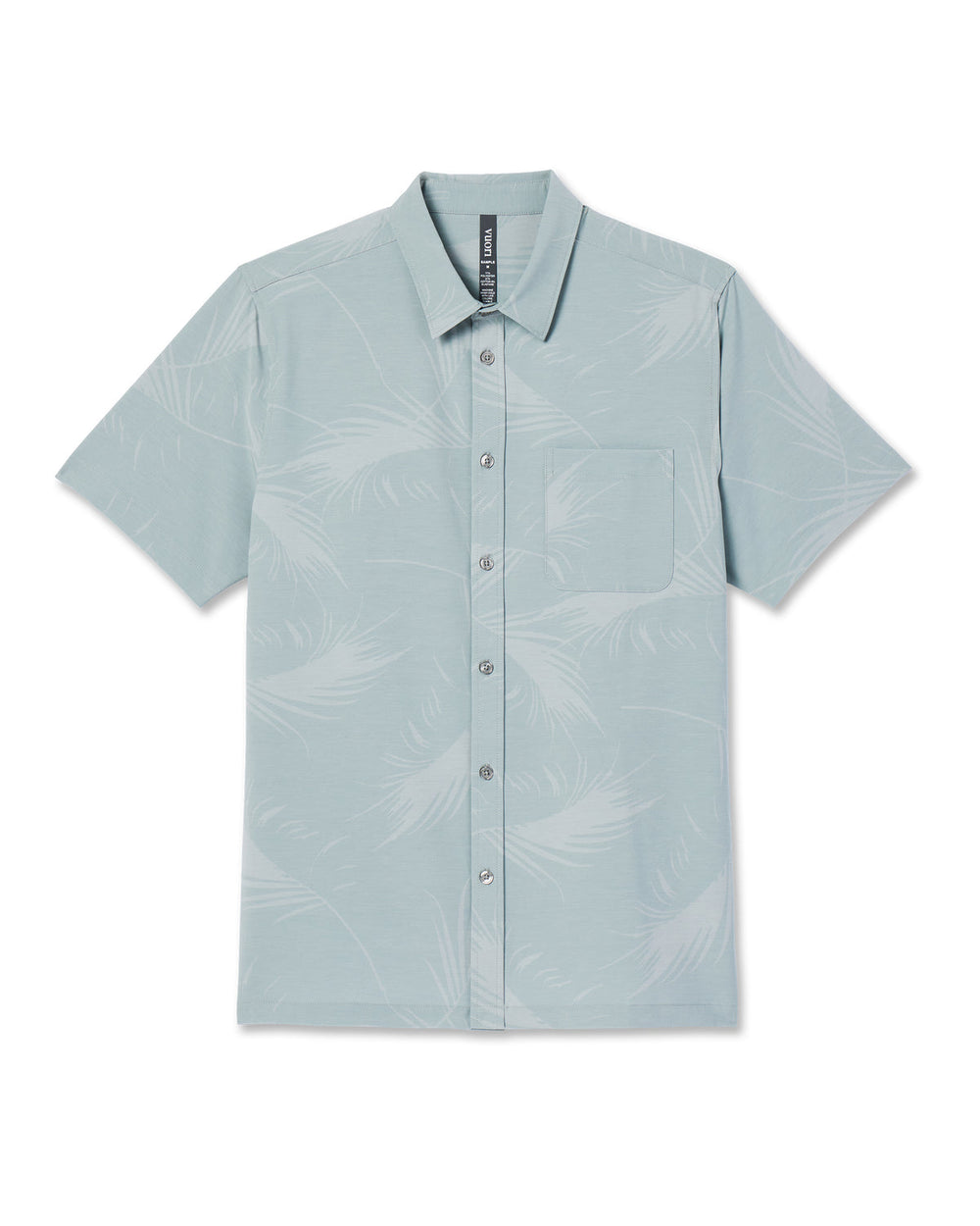 Short-Sleeve Bridge Button Down Chalk Blue Falling Fronds | Vuori For sale