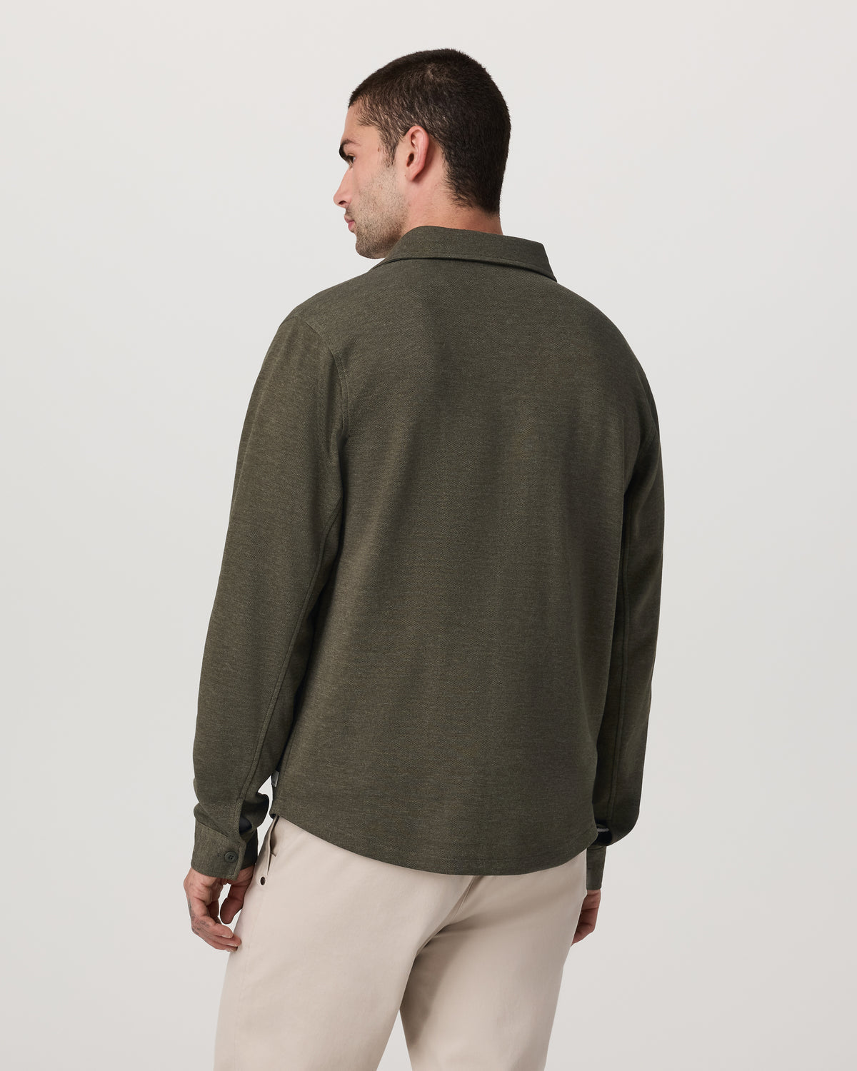 Jeffreys Overshirt Men's Olive Heather Button-Up Shirt | Vuori Online