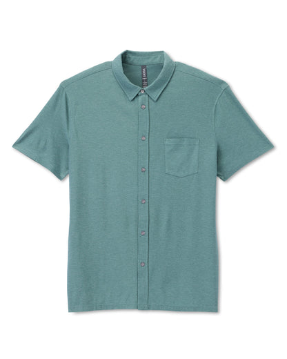 Short Sleeve Strato Button Down Bluegrass Heather | Vuori Outlet