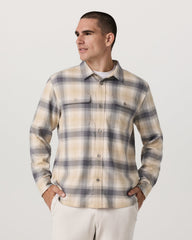 Long Sleeve Flannel Button Down Men's Cavern Grey Shirt | Vuori US
