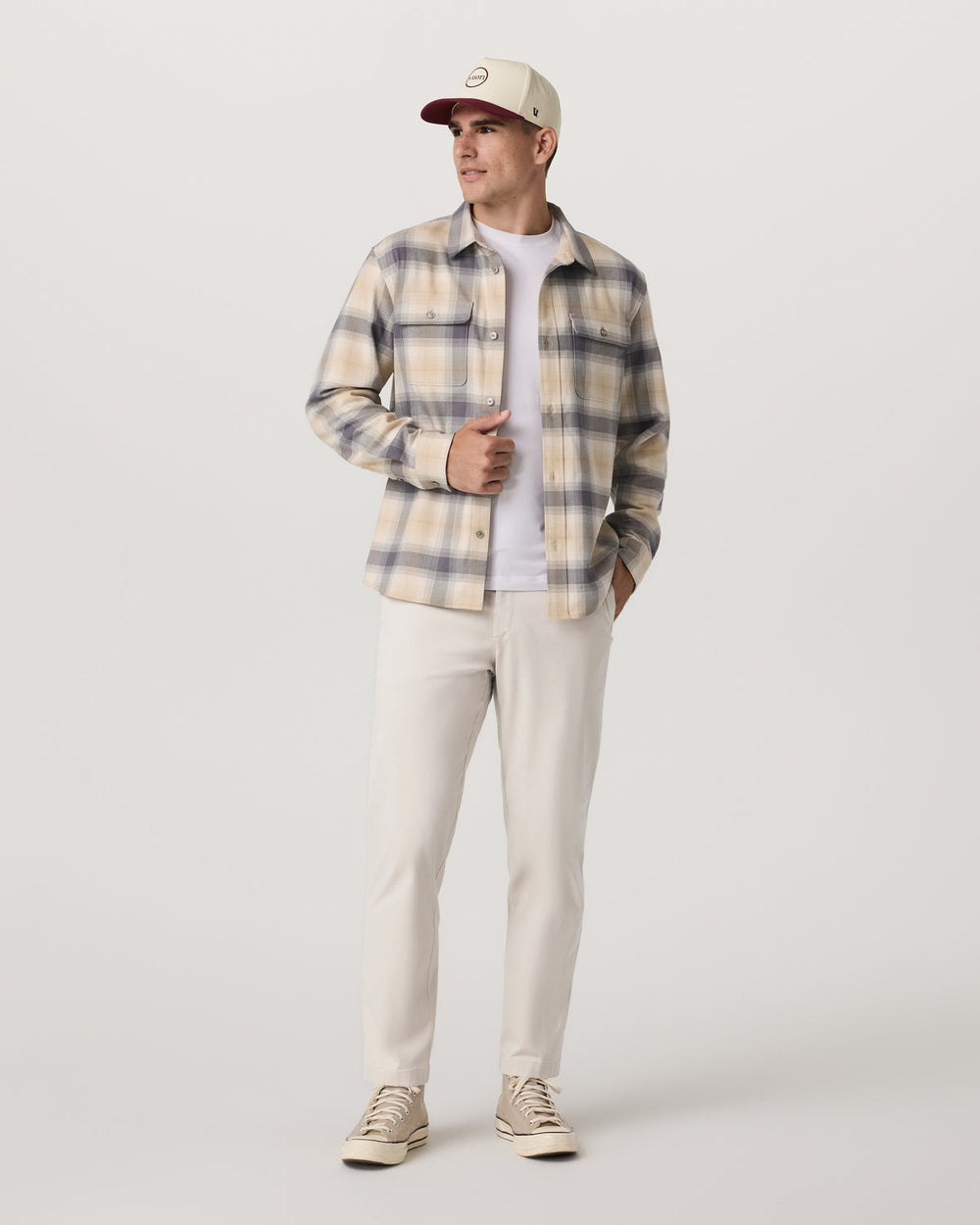 Long Sleeve Flannel Button Down Men's Cavern Grey Shirt | Vuori US