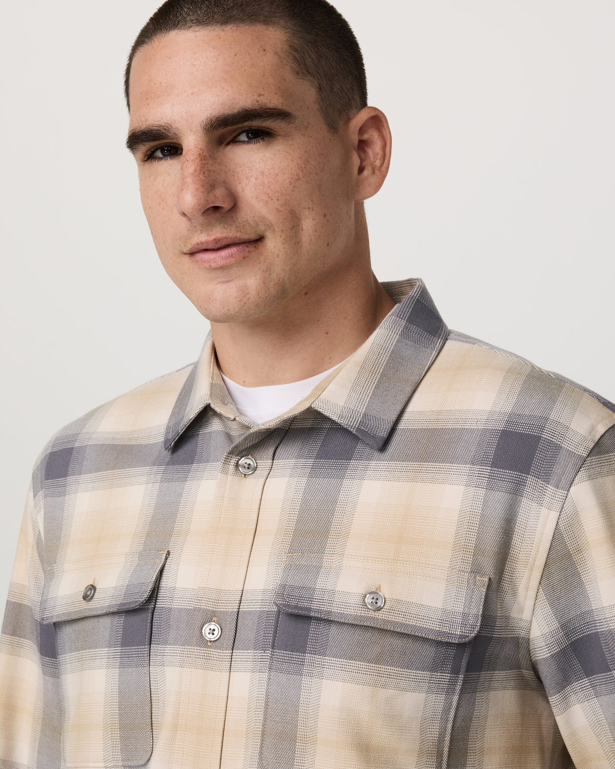 Long Sleeve Flannel Button Down Men's Cavern Grey Shirt | Vuori US