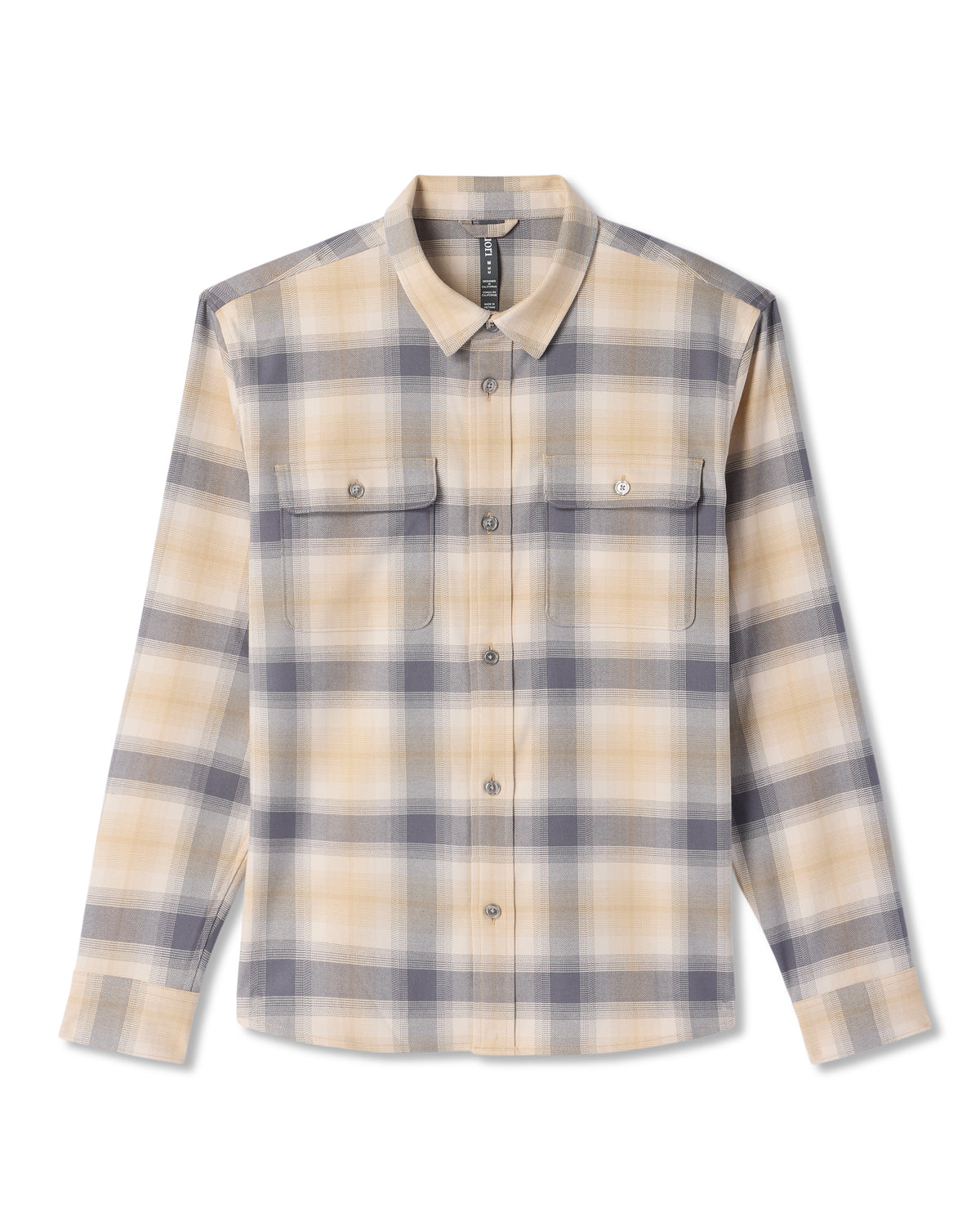 Long Sleeve Flannel Button Down Men's Cavern Grey Shirt | Vuori US