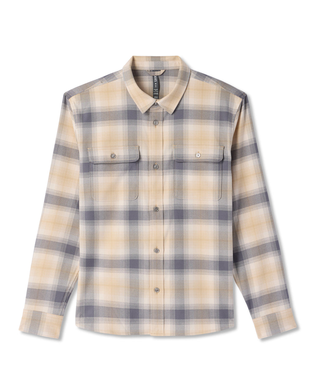 Long Sleeve Flannel Button Down Men's Cavern Grey Shirt | Vuori US