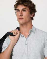 Short Sleeve Bridge Button Down Men's Frost Grey Shirt | Vuori Clothing
